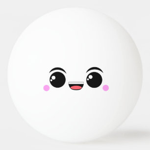Kawaii glücklicher Anime gegenübergestellt Tischtennisball