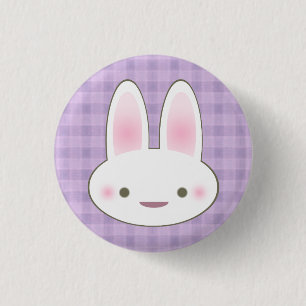 KAWAII GLÜCKLICHER HÄSCHEN-GINGHAM-NIEDLICHES BUTTON