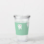 Kawaii-glücklicher Zahn Acryltrinkbecher (Rückseite)