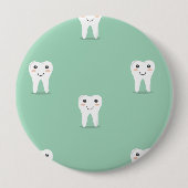 Kawaii-glücklicher Zahn Button (Vorderseite)