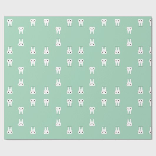 Kawaii-glücklicher Zahn Geschenkpapier (Flach)