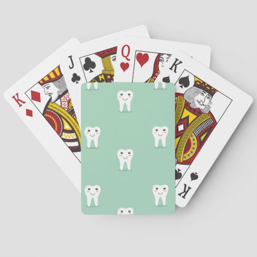 Kawaii-glücklicher Zahn Spielkarten (Rückseite)
