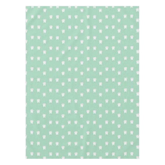 Kawaii-glücklicher Zahn Tischdecke (Vorderseite)