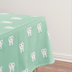 Kawaii-glücklicher Zahn Tischdecke