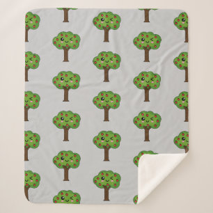 Kawaii glücklicher zwinkernd Apfelbaum Sherpadecke