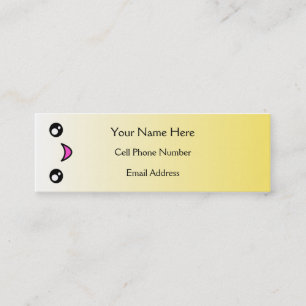 Kawaii glückliches Gesichts-dünne Visitenkarten Mini Visitenkarte