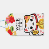 Kawaii Glückskatze maneki Geschenkanhänger (Rückseite Horizontal)