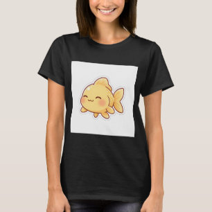 Kawaii Goldfisch im pastellfarbenen minimalistisch T-Shirt