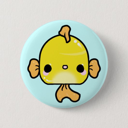 Kawaii Goldfisch (Sie ändern den Hintergrund!) Button (Vorderseite)