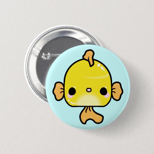 Kawaii Goldfisch (Sie ändern den Hintergrund!) Button (Vorne & Hinten)