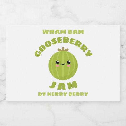 Kawaii Gooseberry Jam Lebensmitteletikett (Einzelnes Label)