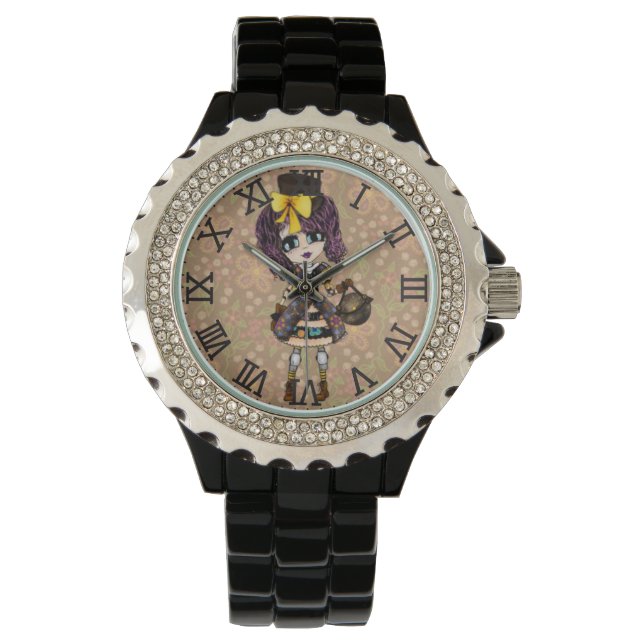 Kawaii goth lolita Steampunk Armbanduhr (Vorderseite)