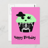 Kawaii Goth Skelett Halbkuchen Postkarte (Vorne/Hinten)