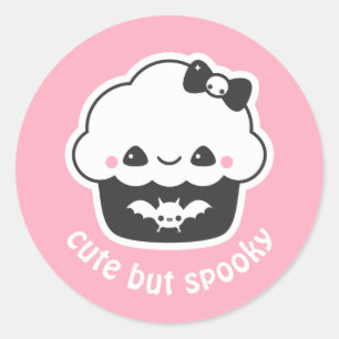 Kawaii Goth Spooky Niedlich Cupcake Runder Aufkleber