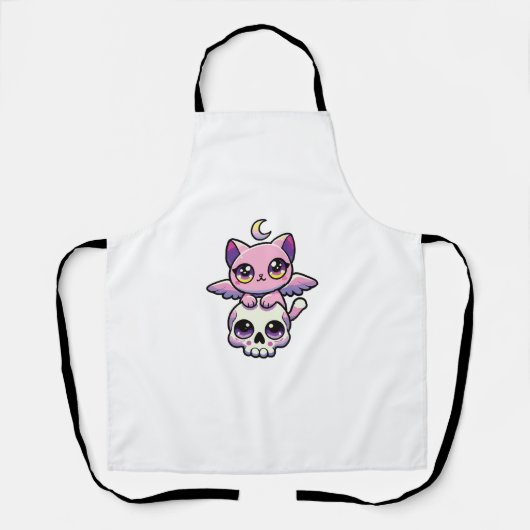Kawaii Gothic Cat Pastel Gothic Goth Cat _2 Schürze (Vorderseite)