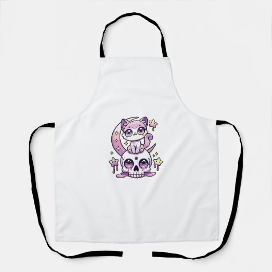 Kawaii Gothic Cat Pastel Gothic Goth Cat _4 Schürze (Vorderseite)