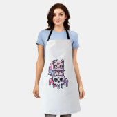 Kawaii Gothic Cat Pastel Gothic Goth Cat Schürze (Getragen)