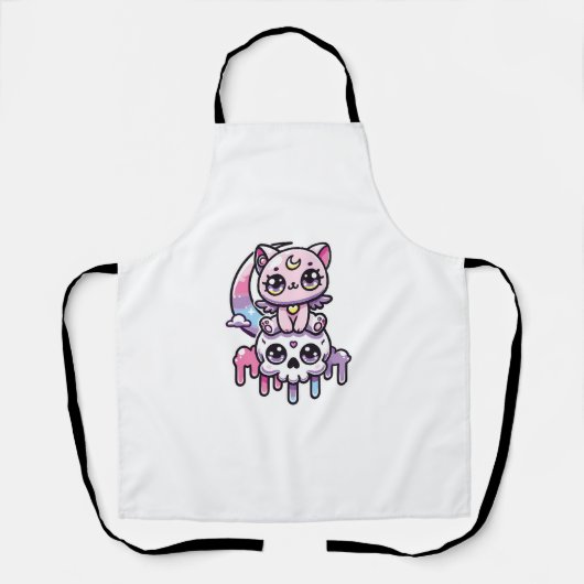 Kawaii Gothic Cat Pastel Gothic Goth Cat Schürze (Vorderseite)