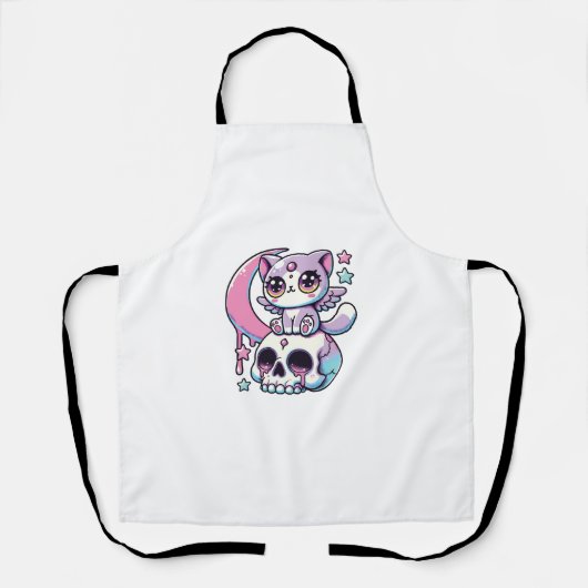 Kawaii Gothic Cat Pastel Gothic Goth Cat Schürze (Vorderseite)
