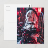 Kawaii Gothic Cosplay Maid Portrait Postkarte (Vorne/Hinten)