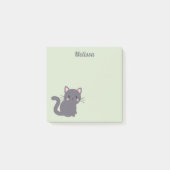 Kawaii Graue Katze Salbei Haftnotizen Post-it Klebezettel (Vorderseite)