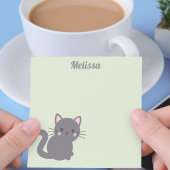 Kawaii Graue Katze Salbei Haftnotizen Post-it Klebezettel