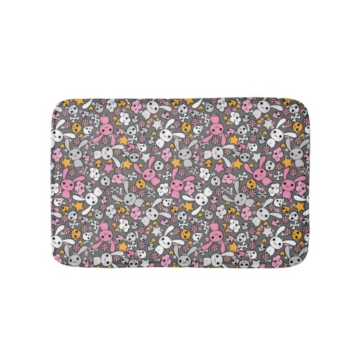 kawaii Graumuster Badematte (Vorderseite)