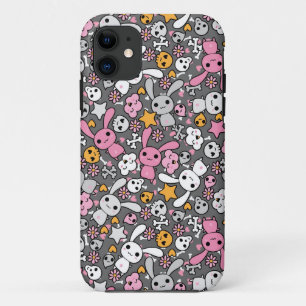 kawaii Graumuster iPhone 11 Hülle