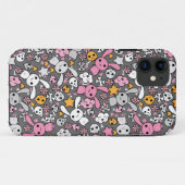 kawaii Graumuster Case-Mate iPhone Hülle (Rückseite (Horizontal))