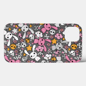 kawaii Graumuster Case-Mate iPhone Hülle (Rückseite (Horizontal))