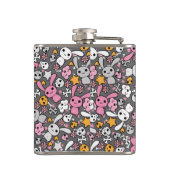 kawaii Graumuster Flachmann (Rückseite)