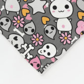 kawaii Graumuster Fleecedecke (Ecke)