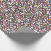 Kawaii-Graumuster Geschenkpapier (Ecke)