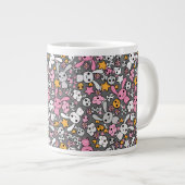 kawaii Graumuster Jumbo-Tasse (Vorderseite Rechts)