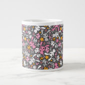 kawaii Graumuster Jumbo-Tasse (Vorderseite)