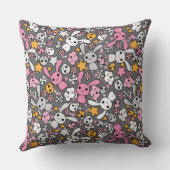 kawaii Graumuster Kissen (Rückseite)