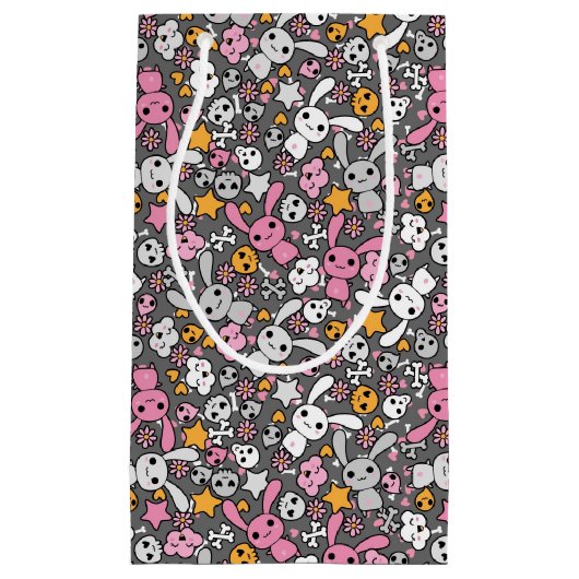 kawaii Graumuster Kleine Geschenktüte (Vorderseite)