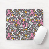 kawaii Graumuster Mousepad (Mit Mouse)