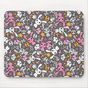kawaii Graumuster Mousepad