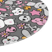 kawaii Graumuster Schneidebrett (Ecke)