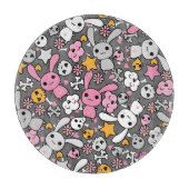 kawaii Graumuster Schneidebrett (Vorderseite)