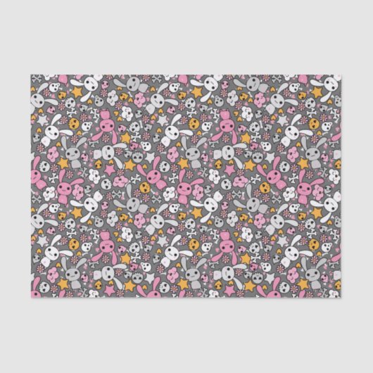 kawaii Graumuster Seidenpapier (Vorderseite)