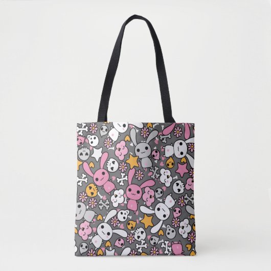 kawaii Graumuster Tasche (Vorderseite)