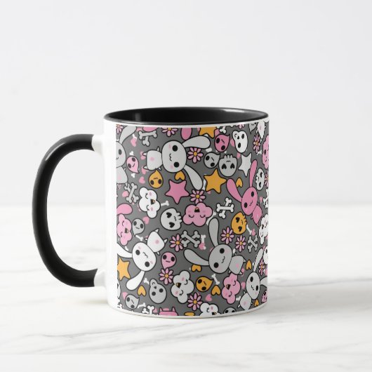kawaii Graumuster Tasse (Links)