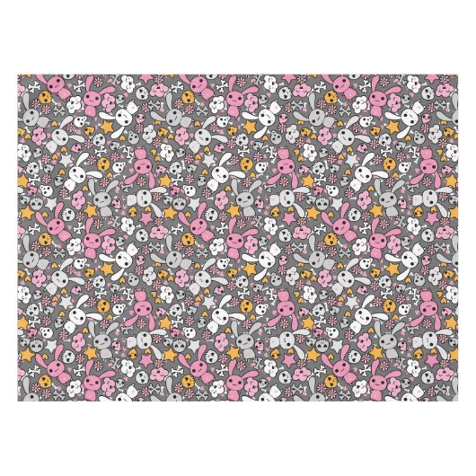 kawaii Graumuster Tischdecke (Vorderseite (Horizontal))