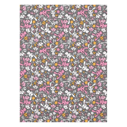 kawaii Graumuster Tischdecke (Vorderseite)
