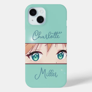 Kawaii Green Anime Girl Eyes Case-Mate iPhone Hülle