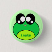 Kawaii Green Frog Niedlich Button (Vorderseite)