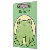 Kawaii Green Frog Personalisiert Klemmbrett (Links)