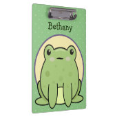 Kawaii Green Frog Personalisiert Klemmbrett (Rechts)